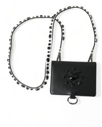 Dolce & Gabbana - Leather Crystal Embellished Card Holder Wallet - Lyst