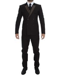 Dolce & Gabbana - Striped Wool Slim 3 Piece Suit Tuxedo - Lyst