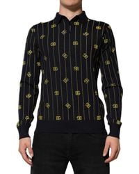 Dolce & Gabbana - Logo Print Long Sleeve Polo - Lyst