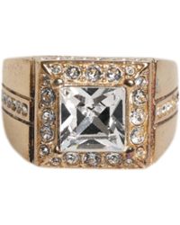Dolce & Gabbana - Gold Tone Sterling Silver 925 Crystals Ring - Lyst