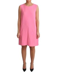 Dolce & Gabbana - Pink Shift Sleeveless Knee Length Dress - Lyst