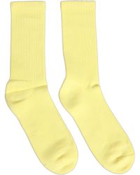 Dolce & Gabbana - Yellow Cotton Ribbed Mid Calf Accessory Socks - Lyst