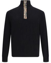 Burberry - Black Wool Sweatshirt - Lyst