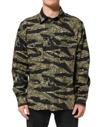 Dolce & Gabbana - Camouflage Cotton Casual Shirt Co+Pl+Polyester Film Fiber - Lyst