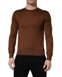Dolce & Gabbana - Brown Cashmere Men Crew Neck Pullover Sweater - Lyst