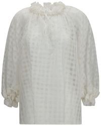 Sara Roka - White Cotton Pattern Shirt - Lyst