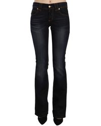 John Galliano - Blue Washed Mid Waist Regular Leg Boot Cut Denim Jeans - Lyst