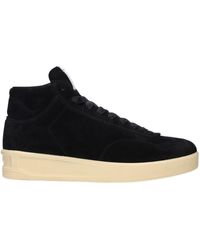 Jil Sander - Black Leather High Top Sneakers - Lyst