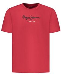 Pepe Jeans - Red Cotton Men T - Lyst