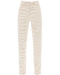 Ganni - Swigy Zebra-print Jeans - Lyst