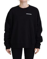 DSquared² - Black Cotton Printed Long Sleeve Sweater - Lyst