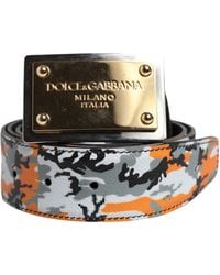 Dolce & Gabbana - Camo Leather Belt - Lyst