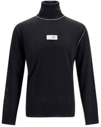 MM6 by Maison Margiela - Black Wool Oves Aries Turtleneck - Lyst