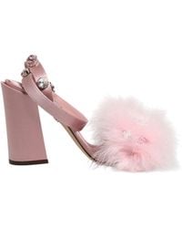 Dolce & Gabbana - Pink Sequined Ankle Strap Sandals Shoes - Lyst
