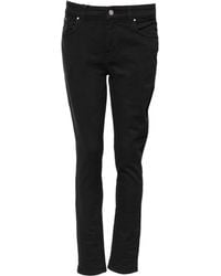 Dolce & Gabbana - Black Cotton Skinny Mid Waist Denim Jeans - Lyst