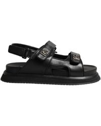 Dolce & Gabbana - Black Dg Logo Sandals Flats Slippers Shoes - Lyst