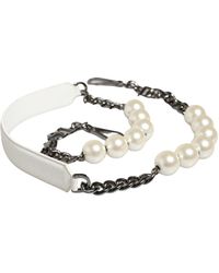 Dolce & Gabbana - White Leather Silver Chain Bag Accessory Shoulder Strap - Lyst