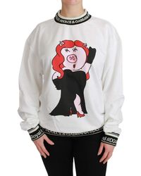 Dolce & Gabbana - Chic Crew-Neck Pullover Sweater With Unique Print - Lyst