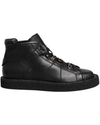Dolce & Gabbana - Black Leather Lace Up Men Ankle Boots Shoes - Lyst