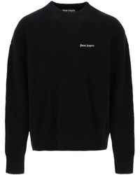 Palm Angels - Sweater With Logo Embroidery - Lyst