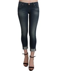 Acht - Washed Low Waist Skinny Cropped Denim Pant - Lyst