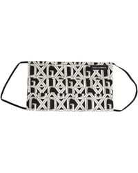 Dolce & Gabbana - Black White Dg Logo Monogram Elastic Ear Strap Face Mask - Lyst