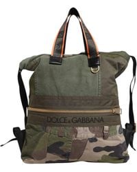 Dolce & Gabbana - Military Green Patchwork Rucksack Backpack Bag - Lyst