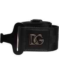 Dolce & Gabbana - Fabric Strap Logo Metal Buckle Belt - Lyst