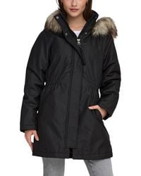 ONLY - Black Recycled Polyester Parka - Lyst