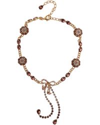 Dolce & Gabbana - Tone Brass Crystal Embellished Waist Chain Belt - Lyst