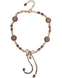 Dolce & Gabbana - Tone Brass Crystal Embellished Waist Chain Belt - Lyst