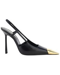Saint Laurent - Black Calf Leather Bos Taurus High Heel Pumps - Lyst