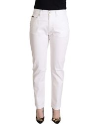 Dolce & Gabbana - Cotton Mid Waist Denim Tapered Jeans - Lyst