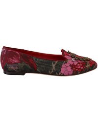 Dolce & Gabbana - Jacquard Sacred Heart Patch Slip On Shoes - Lyst