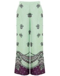 Gucci - Green Silk Casual Pants - Lyst