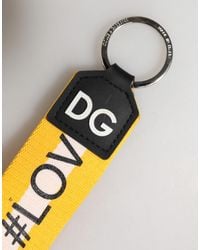 Dolce & Gabbana - Logo Polyester Brass Holder Keychain Keyring Pvc Accessory - Lyst