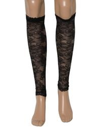 Dolce & Gabbana - Black Floral Lace Nylon Stretch Knee Socks - Lyst