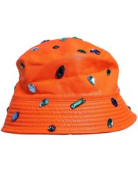 Dolce & Gabbana - Orange Crystal Embellished Bucket Fisherman Cap Hat - Lyst
