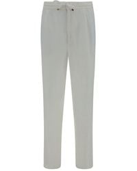Brunello Cucinelli - White Linen Casual Pants - Lyst