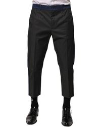 Dolce & Gabbana - Gray Blue Cotton 3/4 Chinos Crop Trouser Pants - Lyst