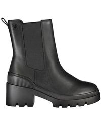 Tommy Hilfiger - Chic Side Elastic Ankle Boots With Logo Detail - Lyst