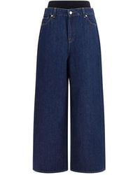 7FOR - Blue Cotton Relaxed Fit Jeans - Lyst