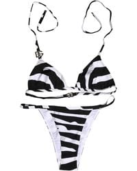 Dolce & Gabbana - Zebra Bikini Top Bottom Swimwear And Elastane Nylon - Lyst