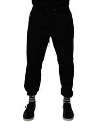 Dolce & Gabbana - Black Cotton Stretch Jogger Sweatpants Pants - Lyst