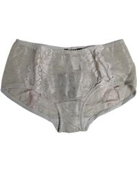 Dolce & Gabbana - Gray Cotton Floral Lace High Waist Panty Underwear - Lyst