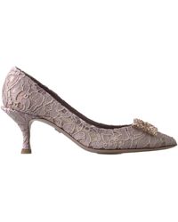 Dolce & Gabbana - Crystal Embellished Heels Pumps - Lyst
