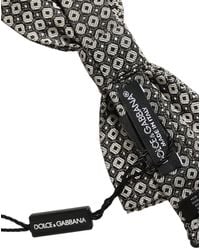 Dolce & Gabbana - Men Gray Silk Patterned Adjustable Neck Papillon Bow Tie - Lyst