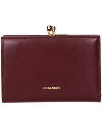 Jil Sander - Red Leather Wallet - Lyst