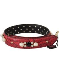 Dolce & Gabbana - Elegant Python Leather Shoulder Strap - Lyst
