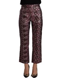House of Holland - High Waist Jacquard Flared Cropped Trousers - Lyst